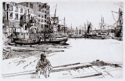 Eagle Wharf (Tyzac, Whitely and Co) alkotó: James Abbott McNeill Whistler