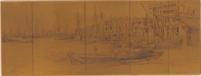Rézkarc: Thames Warehouses, 1859. alkotó: James Abbott McNeill Whistler