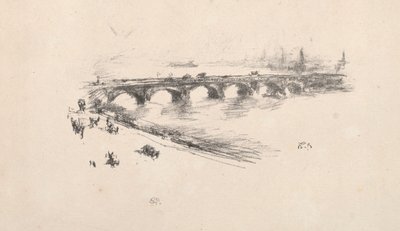 Este, Little Waterloo Bridge, 1896. alkotó: James Abbott McNeill Whistler