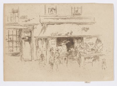Exeter Street, 1886-88 körül (metszet; tinta, papír) alkotó: James Abbott McNeill Whistler