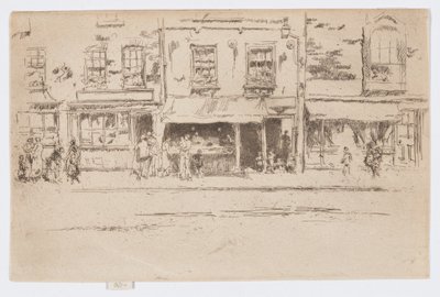 Fish Shop, Chelsea, 1884-86 körül (metszet; tus, papír) alkotó: James Abbott McNeill Whistler