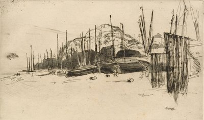 Halászhajók, Hastings, 1877. alkotó: James Abbott McNeill Whistler