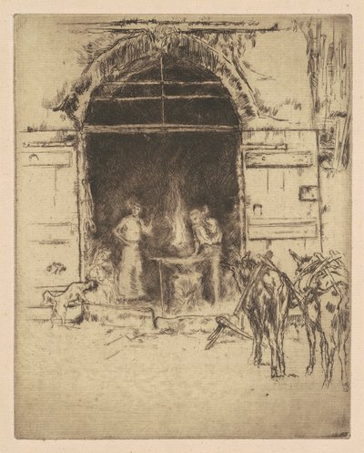 Lángoló kovácsműhely, 1901. alkotó: James Abbott McNeill Whistler