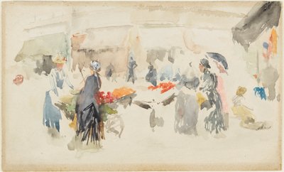 Virágpiac-Dieppe alkotó: James Abbott McNeill Whistler