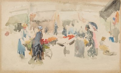 Virágpiac: Dieppe, 1885. alkotó: James Abbott McNeill Whistler