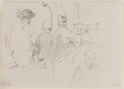 Négy férfi egy hajón, 1858. alkotó: James Abbott McNeill Whistler