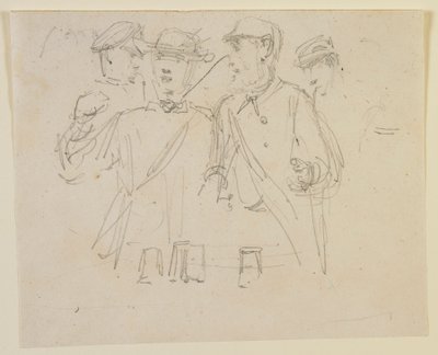 Négy emberből álló csoport, 1858. alkotó: James Abbott McNeill Whistler
