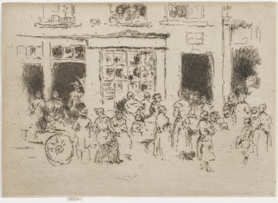 High Street, Brüsszel, 1887 (rézkarc papírra) alkotó: James Abbott McNeill Whistler