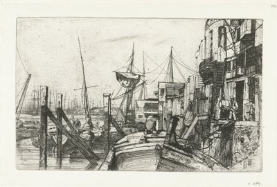 Limehouse Tizenhat rézkarc a Temzéről és más témákról szóló jelenetekből (sorozat címe) alkotó: James Abbott McNeill Whistler