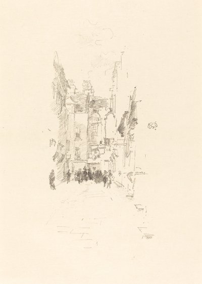 Kis udvar, Ruhavásár, 1887. alkotó: James Abbott McNeill Whistler