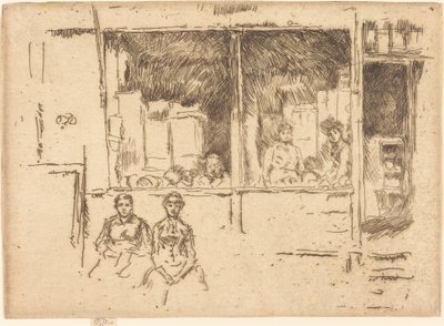 Dinnyesüzlet, Hounsditch, c. 18861888. alkotó: James Abbott McNeill Whistler
