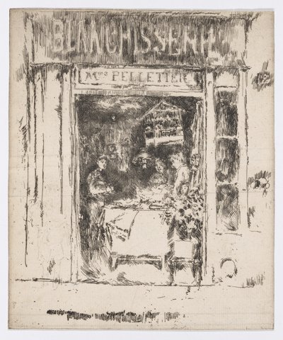 Mme Pelletier, Blanchisserie, Párizs, 1892-93 körül (metszet; tus, papír) alkotó: James Abbott McNeill Whistler