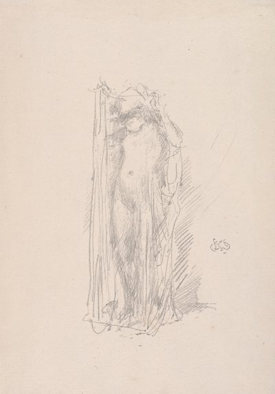 Modell Draping, 1890. alkotó: James Abbott McNeill Whistler