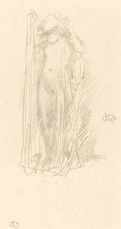 Modell Draping, c. 1889. alkotó: James Abbott McNeill Whistler