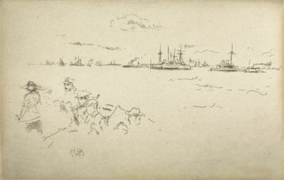 Monitorok egy tizenkét rézkarcból álló sorozatból, The Naval Review, 1887 alkotó: James Abbott McNeill Whistler