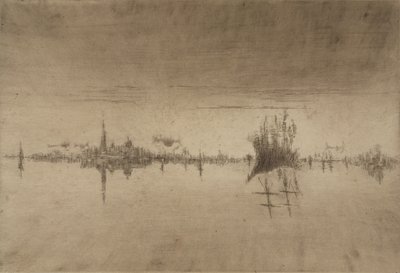 Nocturne, 1879-80 (rézkarc és szárazhús) alkotó: James Abbott McNeill Whistler