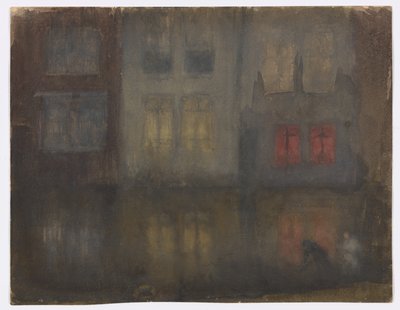 Nocturne: Fekete és Vörös-Hátsó csatorna, Hollandia alkotó: James Abbott McNeill Whistler