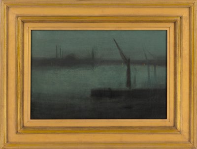 Nocturne: kék és ezüst – Battersea Reach, 1870-1875. alkotó: James Abbott McNeill Whistler