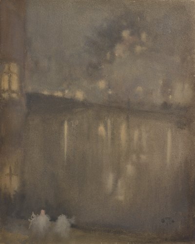 Nocturne: Gray és GoldCanal, Hollandia, 1882. alkotó: James Abbott McNeill Whistler