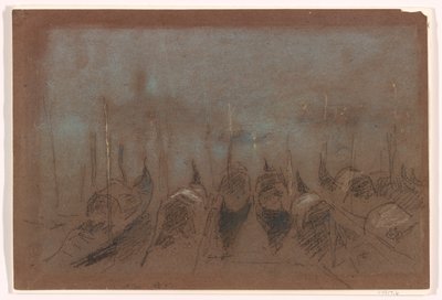 Nocturne, San Giorgio, 1880 (kréta szürkésbarna papíron) alkotó: James Abbott McNeill Whistler