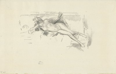 Meztelen modell fekvő alkotó: James Abbott McNeill Whistler