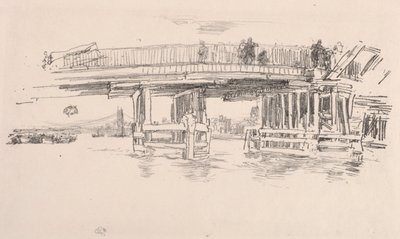 Régi Battersea híd, 1879. alkotó: James Abbott McNeill Whistler