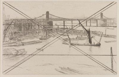 Old Hungerford Bridge, 1861. alkotó: James Abbott McNeill Whistler