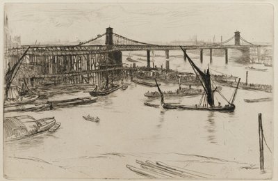 Old Hungerford Bridge, 1861. alkotó: James Abbott McNeill Whistler