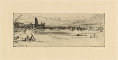Old Westminster híd, 1859. alkotó: James Abbott McNeill Whistler