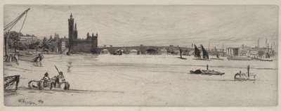 Old Westminster Bridge, 1859. alkotó: James Abbott McNeill Whistler