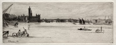 Old Westminster Bridge, 1871. alkotó: James Abbott McNeill Whistler