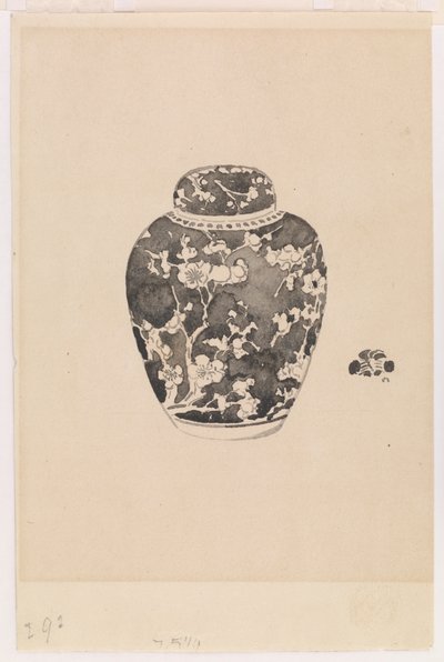 Oviform gyömbéres tégely harang alakú borítással, 1878. alkotó: James Abbott McNeill Whistler