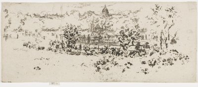 Pantheon, Luxembourg Gardens, 1892-93 körül (rézkarc papíron) alkotó: James Abbott McNeill Whistler