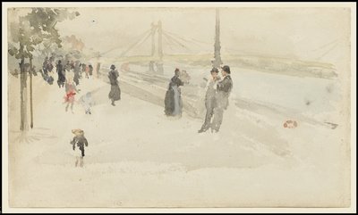 Rózsaszín és ezüst – Chelsea, az Embankment, 1885 körül alkotó: James Abbott McNeill Whistler
