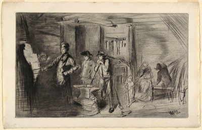 Nyomtatás, A kovács, A maratás a Temzén és más témák sorozatból, 1861 alkotó: James Abbott McNeill Whistler
