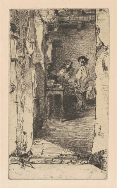 Rag Pickers, Mouffetard negyed, Párizs, 1858. alkotó: James Abbott McNeill Whistler