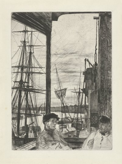 Rotherhithe Tizenhat rézkarc a Temzéről és más témákról szóló jelenetekből (sorozat címe) alkotó: James Abbott McNeill Whistler