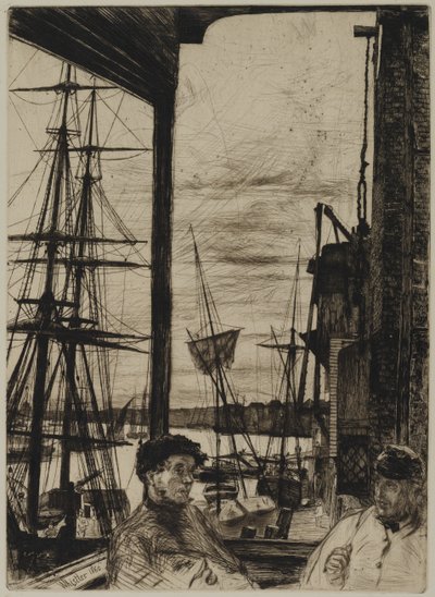 Rotherhithe, 1860 alkotó: James Abbott McNeill Whistler