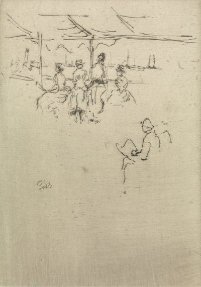 Ryde Pier, egy tizenkét rézkarcból álló sorozatból, The Naval Review, 1887 alkotó: James Abbott McNeill Whistler