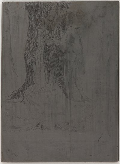 Seymour egy fa alatt állva, 1859. alkotó: James Abbott McNeill Whistler