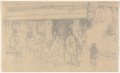 Üzletek Chesterben. alkotó: James Abbott McNeill Whistler