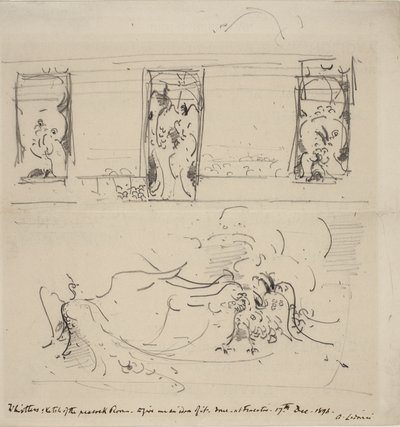 Vázlat a pávaszobáról, 1898 alkotó: James Abbott McNeill Whistler