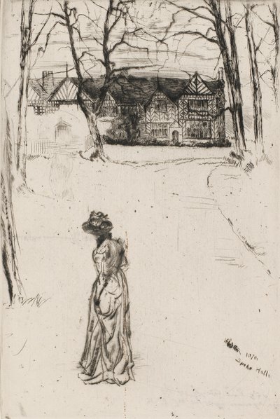 Speke Hall: The Avenue, 1870. alkotó: James Abbott McNeill Whistler