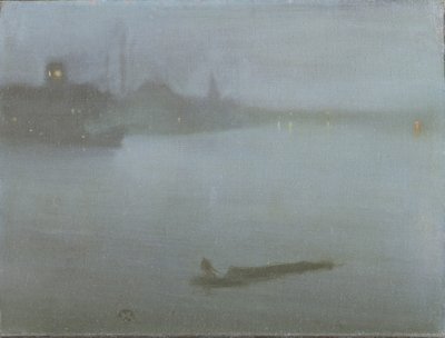 Temze – Noktürn kék és ezüst színben, 1872/8 körül (olaj, vászon) alkotó: James Abbott McNeill Whistler