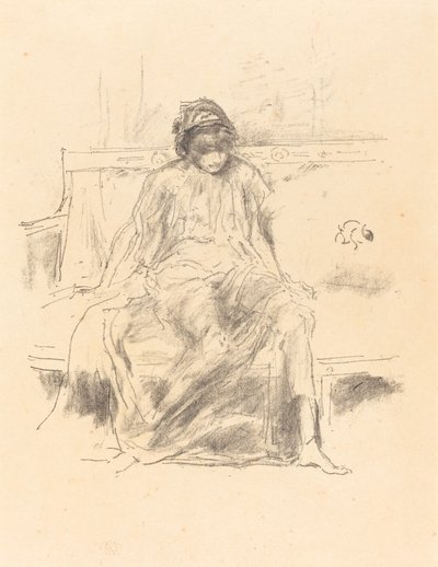 A terített alak, ülve, 1893. alkotó: James Abbott McNeill Whistler