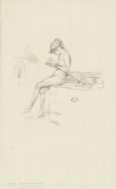 A kis aktmodell, olvasás alkotó: James Abbott McNeill Whistler