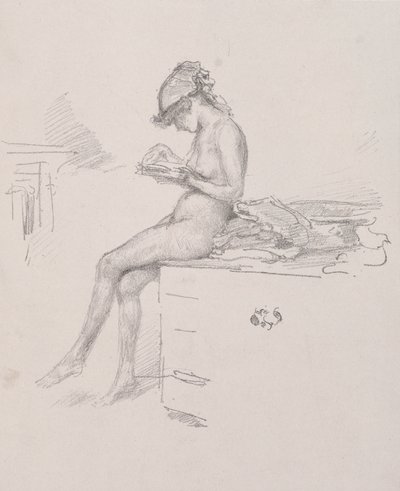 A kis aktmodell felolvasása, 1890. alkotó: James Abbott McNeill Whistler