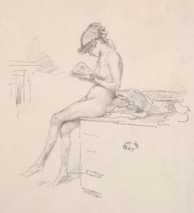 A kis aktmodell felolvasása, 1890. alkotó: James Abbott McNeill Whistler