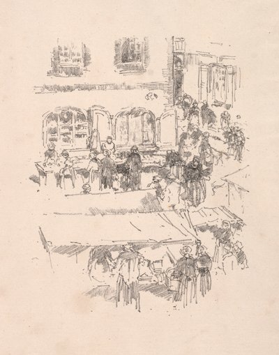 A piactér, Vitre, 1893. alkotó: James Abbott McNeill Whistler