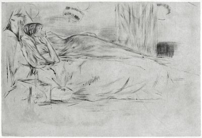 A modell, fekve, c1864 1904. alkotó: James Abbott McNeill Whistler
